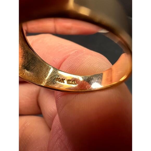 Vintage 14K Yellow Gold Wide Band Ring – Size 7 - Picture 5 of 14